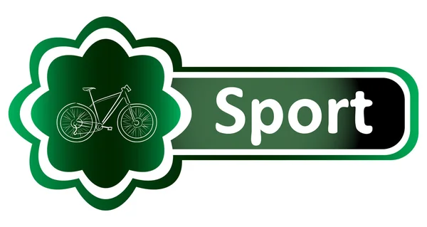 Duplo ícone verde bicicleta esporte —  Vetores de Stock