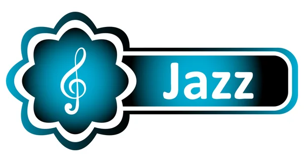 Double icône bleu aigu clef jazz — Image vectorielle