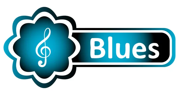 Double icône bleu aigu clef blues — Image vectorielle