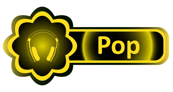 Dubbla ikonen gula hörlurar pop — Stock vektor