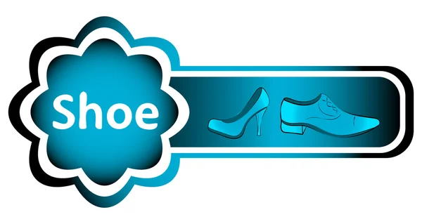 Doble icono zapatos azules — Vector de stock