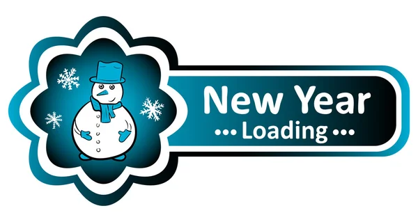 Double blue icon New Year snowman — Stock Vector