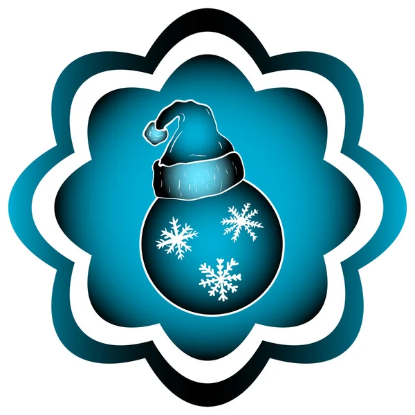 Kék ikon labdát karácsonyi — Stock Vector