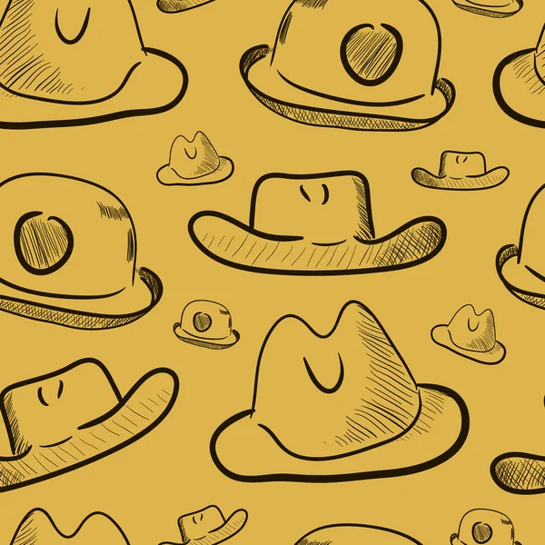 Texture sans couture avec chapeaux — Image vectorielle
