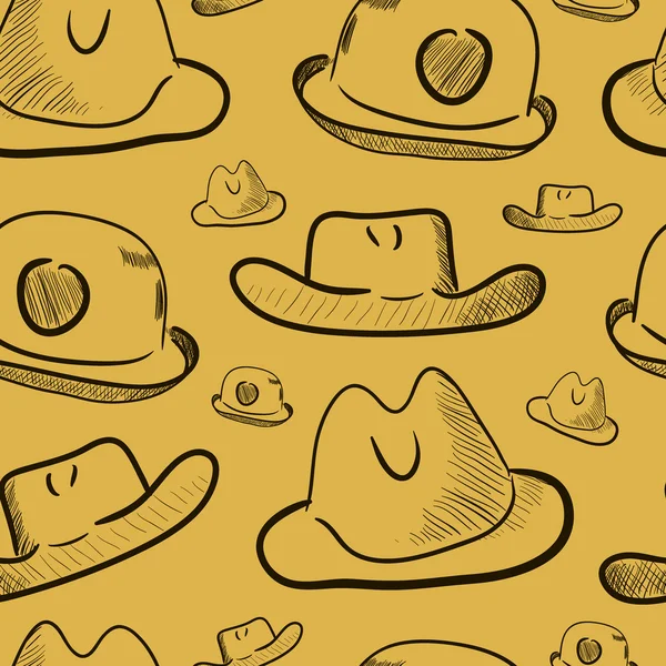 Textura sin costuras con sombreros — Archivo Imágenes Vectoriales