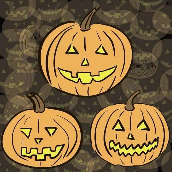 Pumpkins on the Halloween — Stock Vector