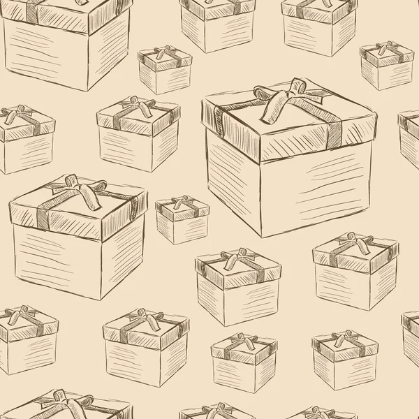 Cajas de regalo textura sin costuras — Vector de stock