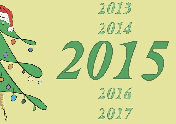2015 et demi de sapin — Image vectorielle