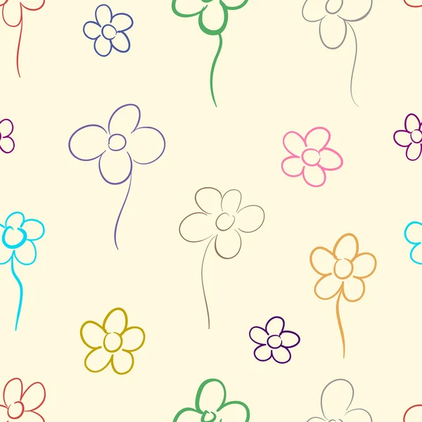 Contorno de flores — Vector de stock