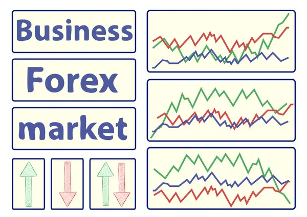 Business and Forex market — Stock Vector