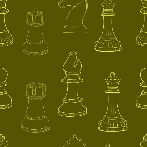 Kontur bezszwowe szachy — Wektor stockowy