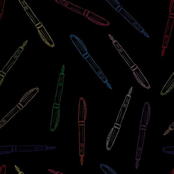 Seamless color contours of pens — Stock vektor