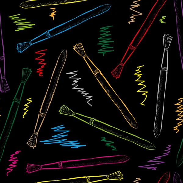 无缝轮廓的颜色画笔 — 图库矢量图片