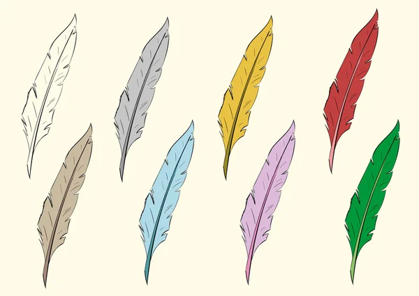 Plumas de clipart — Vector de stock