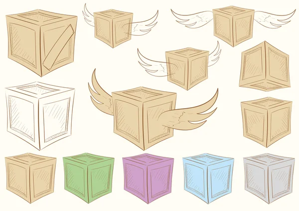 Boîtes de cliparts — Image vectorielle