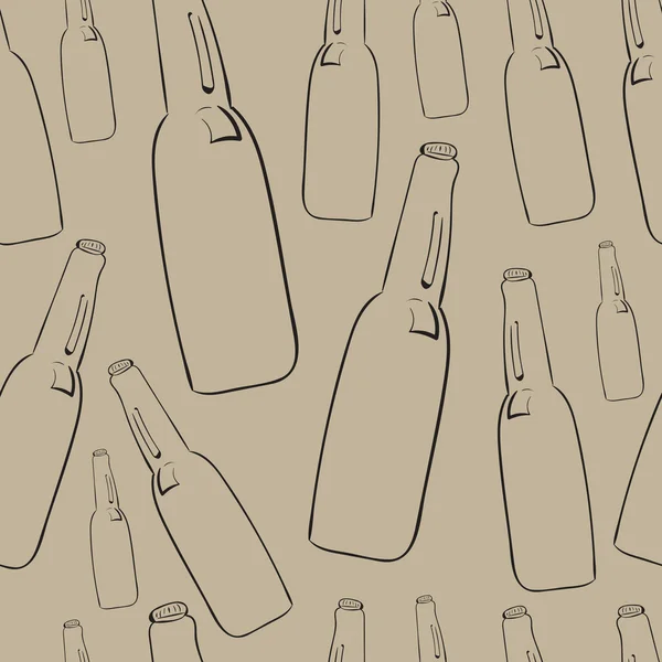 Contorni senza cuciture bottiglie — Vettoriale Stock