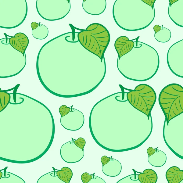 Manzanas verdes sin costura — Vector de stock