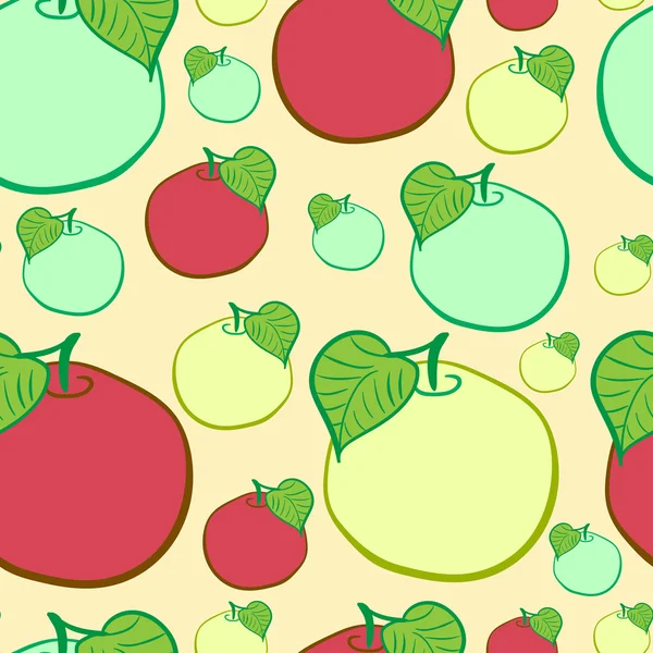 Manzanas de color sin costura — Vector de stock