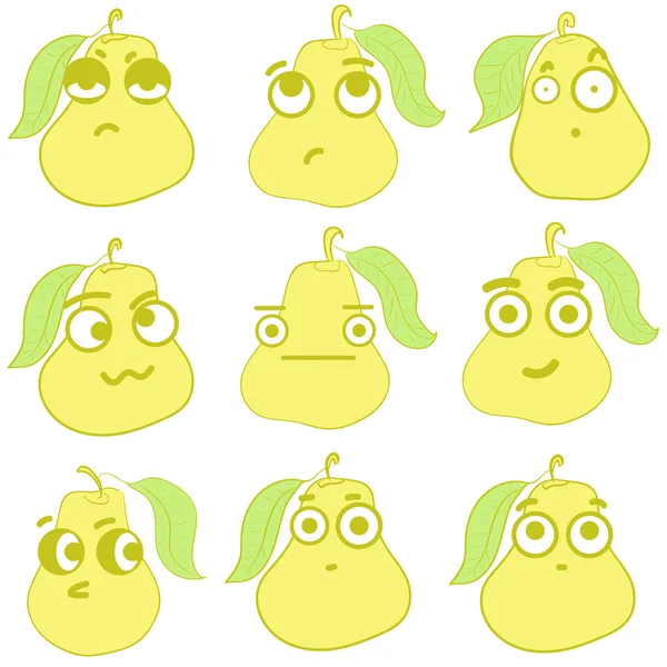 Clipart emotional pears — Stock Vector