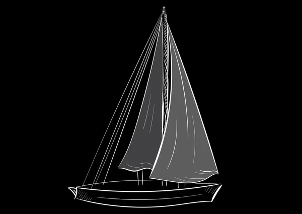 Zeilboot contour — Stockvector