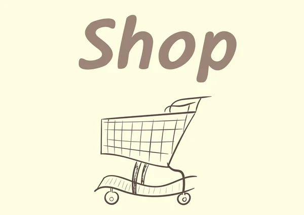 Supermarket vozíku — Stockový vektor