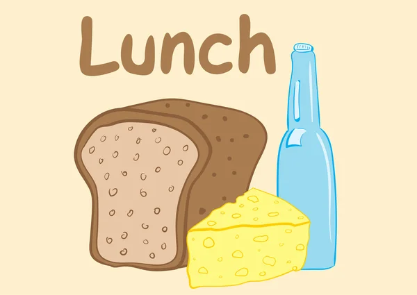 Déjeuner avec produits — Image vectorielle