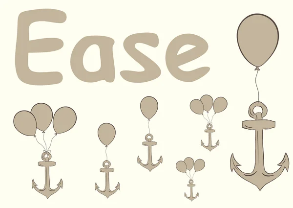 Ease with anchors — Stock Vector