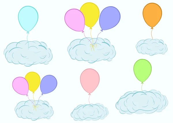 Nubes sobre globos — Archivo Imágenes Vectoriales