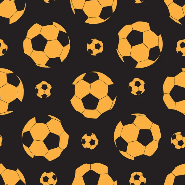 Bolas de fútbol naranja sin costuras — Vector de stock