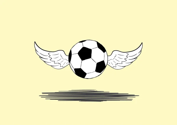 Bola de fútbol alada — Vector de stock