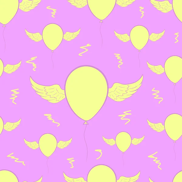 Globos amarillos sin costuras — Archivo Imágenes Vectoriales