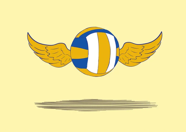 Winged volleyball — Stock Vector