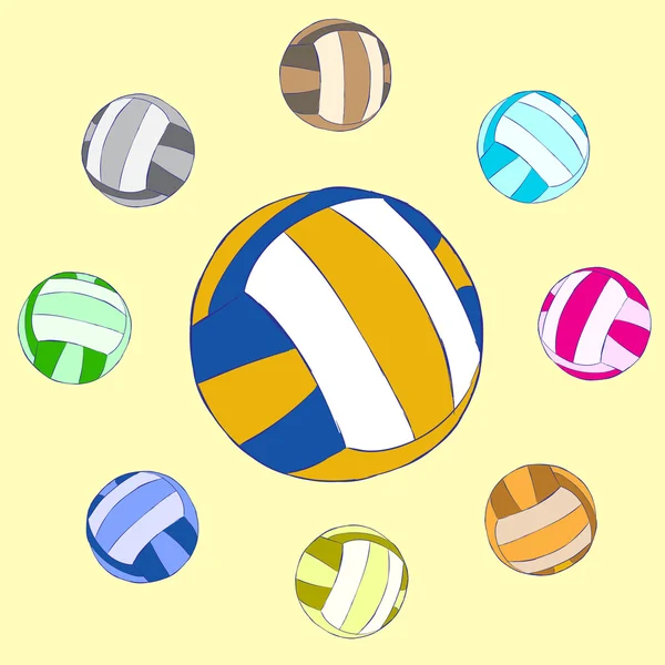 Surrounded volleyball — Stock Vector