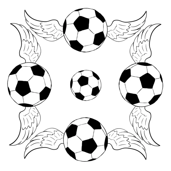 Soccerballs 的框架 — 图库矢量图片