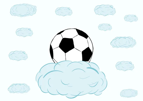 Pelota de fútbol en una nube — Archivo Imágenes Vectoriales