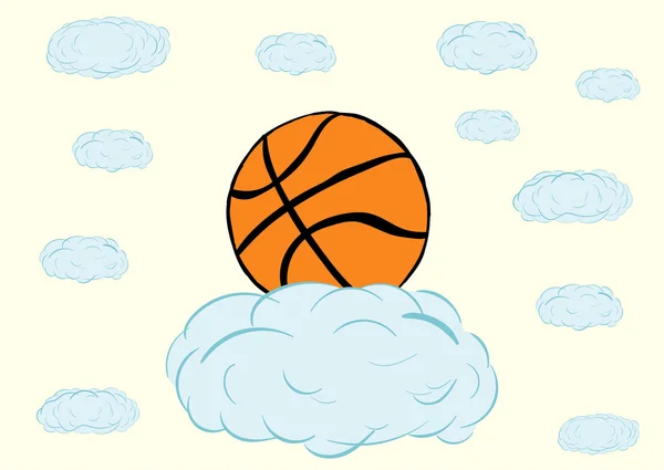 Μπάσκετ σε ένα σύννεφο — Διανυσματικό Αρχείο