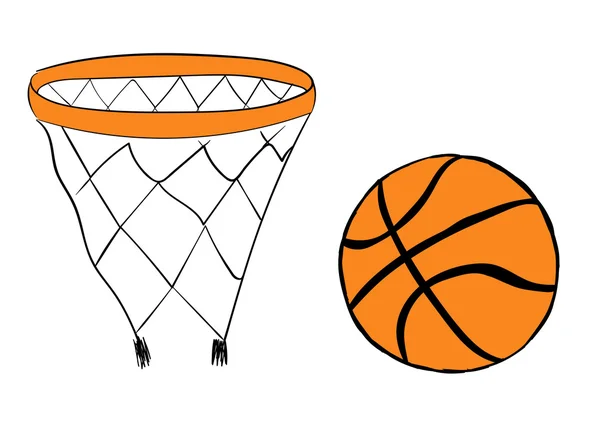 Baloncesto canasta y pelota — Archivo Imágenes Vectoriales