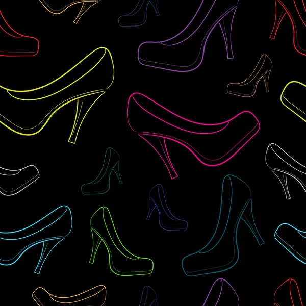 Zapato de contornos de color sin costuras — Vector de stock