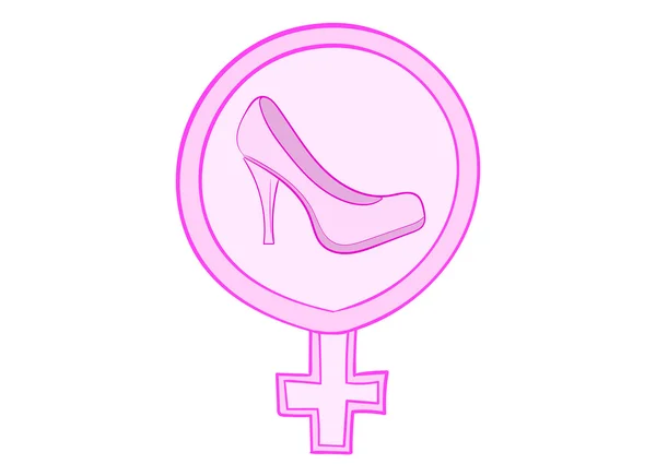 Zapatos y letrero femenino — Vector de stock