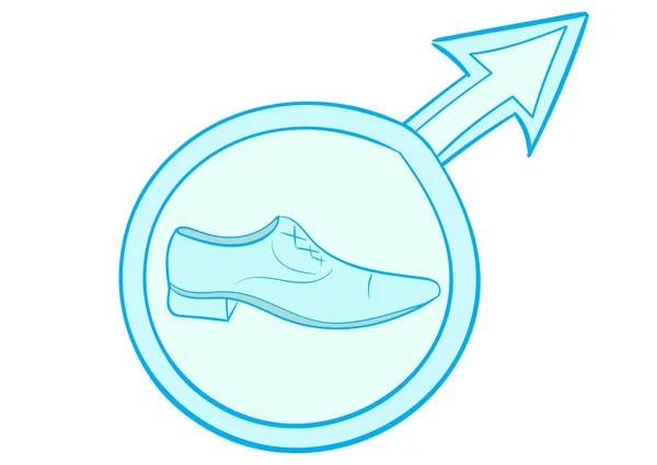 Manliga skor och tecken — Stock vektor