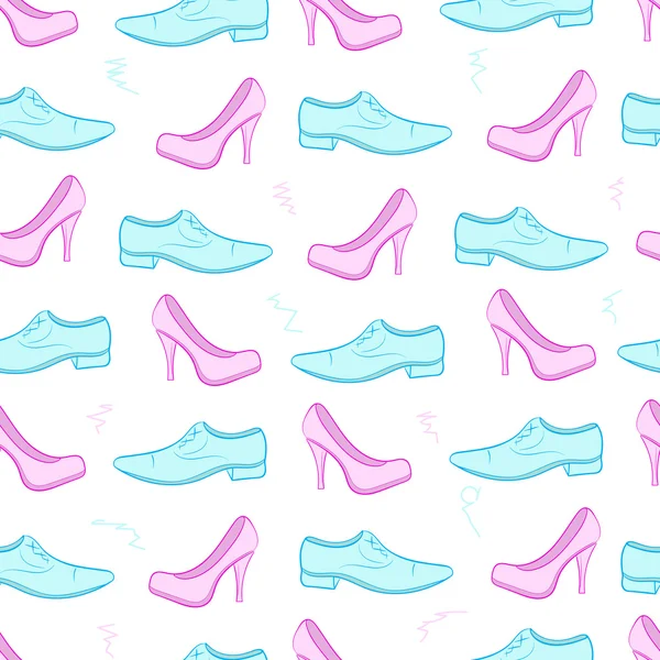 Zapatos masculinos y femeninos sin costuras — Vector de stock