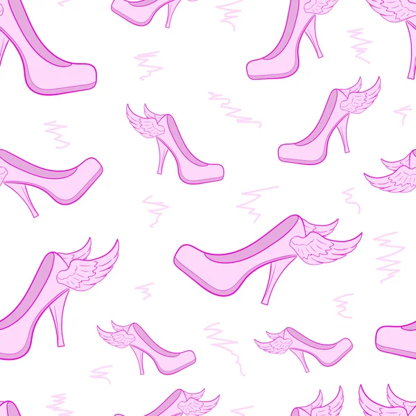 Zapato femenino alado sin costuras — Vector de stock