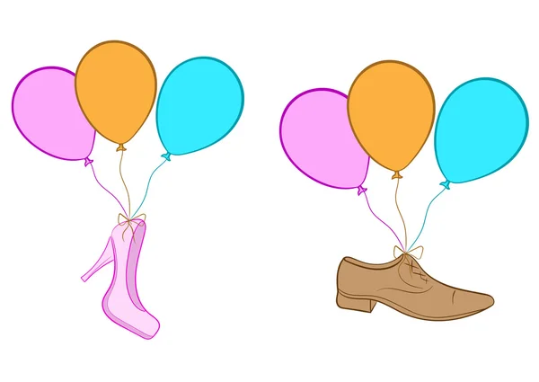 Zapatos en globos — Archivo Imágenes Vectoriales