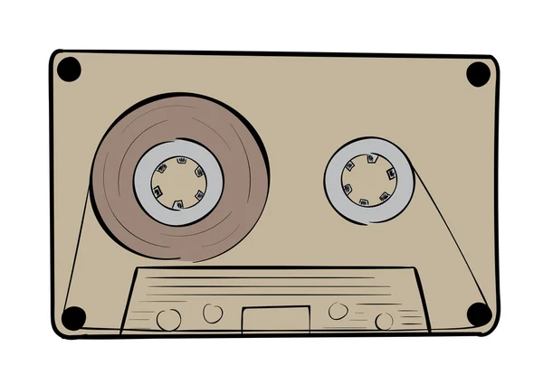 Kahverengi ses kaseti — Stok Vektör