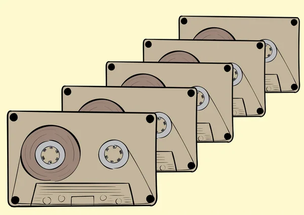 Casetes de audio marrón — Archivo Imágenes Vectoriales