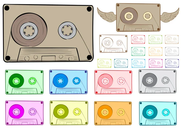 Clipart audio cassette — Stock Vector