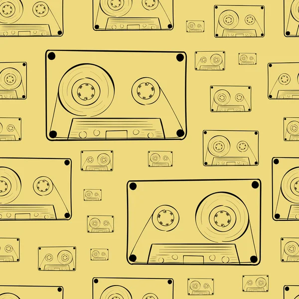 Contours sans couture des cassettes audio — Image vectorielle