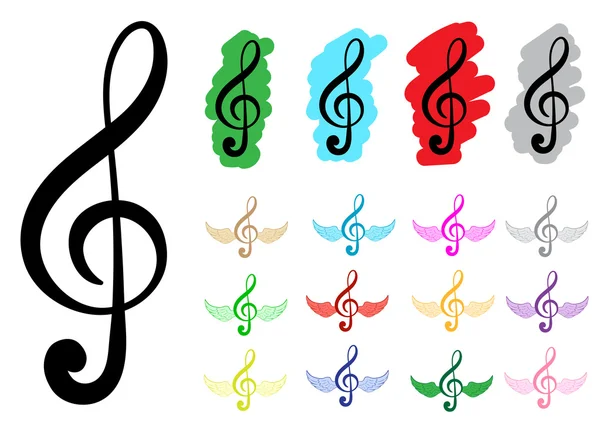 Treble clefs clipart — Stockvector