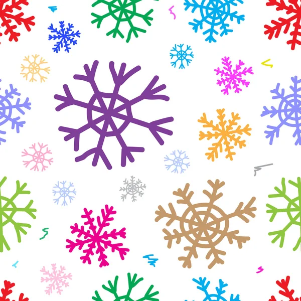 Seamless color snowflakes white — Stock Vector