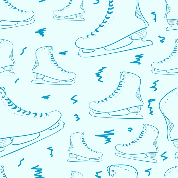 青いスケートのシームレスな輪郭 — ストックベクタ